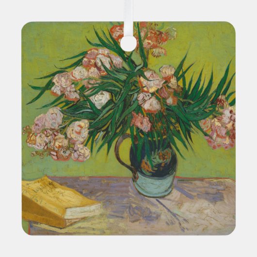 Vincent Van Gogh Oleander bloemenschilderij Metalen Ornament (Voorkant)