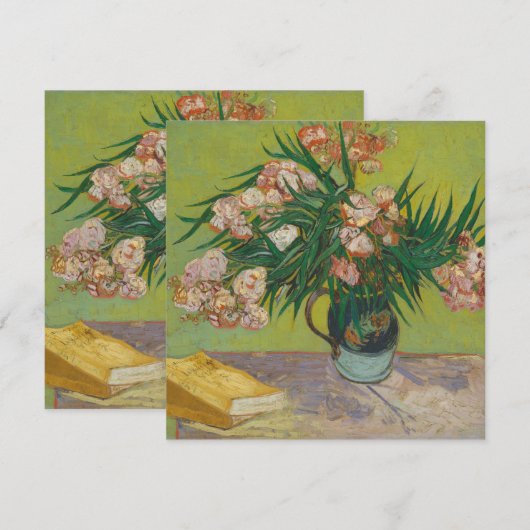 Vincent Van Gogh Oleander bloemenschilderij Notitiekaartje (Voorkant / Achterkant)