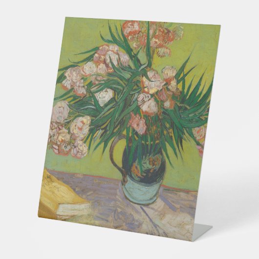 Vincent Van Gogh Oleander bloemenschilderij Reclamebord Met Voetstuk (Voorkant)
