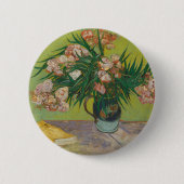 Vincent Van Gogh Oleander bloemenschilderij Ronde Button 5,7 Cm (Voorkant)