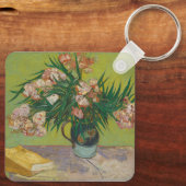 Vincent Van Gogh Oleander bloemenschilderij Sleutelhanger (Achterkant)