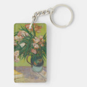 Vincent Van Gogh Oleander bloemenschilderij Sleutelhanger (achterkant)