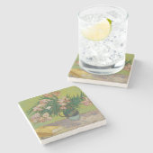 Vincent Van Gogh Oleander bloemenschilderij Stenen Onderzetter (Zijkant)