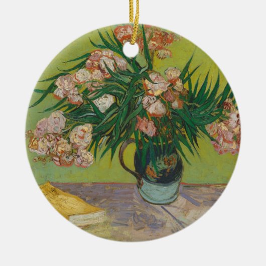 Vincent Van Gogh Oleander bloemschilderij Keramisch Ornament (Voorkant)
