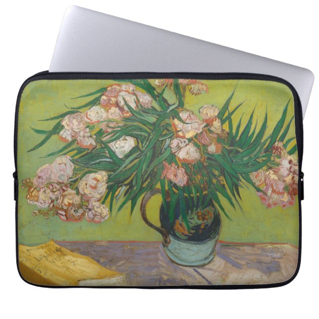 Vincent Van Gogh oleander bloemschilderij Laptop Sleeve (Voorkant)