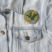 Vincent Van Gogh Oleander bloemschilderij Ronde Button 5,7 Cm (In situ)