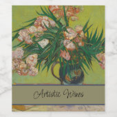 Vincent Van Gogh oleander bloemschilderij Wijn Etiket (Enkel label)