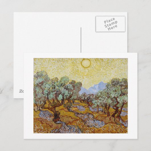 Vincent van Gogh | Olijfbomen, 1889 Briefkaart (Voorkant / Achterkant)