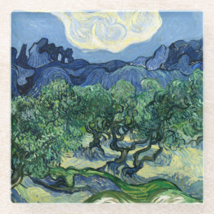 Vincent Van Gogh Olijfbomen Berglandschap Glazen Onderzetter