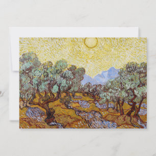 Vincent van Gogh - Olijfbomen, Gele Lucht en Zon Bedankkaart