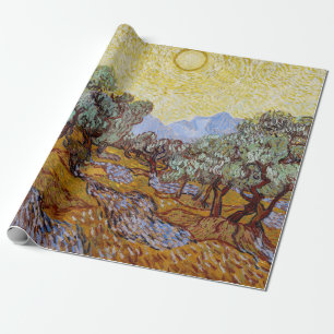 Vincent van Gogh - Olijfbomen, Gele Lucht en Zon Cadeaupapier