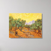 Vincent van Gogh - Olijfbomen, Gele Lucht en Zon Canvas Afdruk (Voorkant)