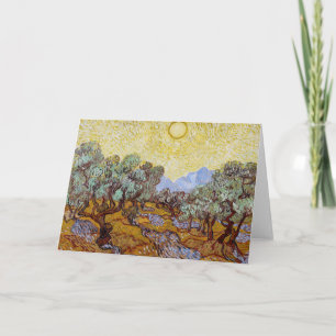 Vincent van Gogh - Olijfbomen, Gele Lucht en Zon Kaart