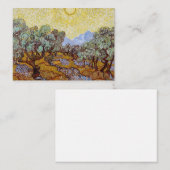 Vincent van Gogh - Olijfbomen, Gele Lucht en Zon Notitiekaartje (Voorkant / Achterkant)