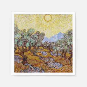 Vincent van Gogh - Olijfbomen, Gele Lucht en Zon Servet