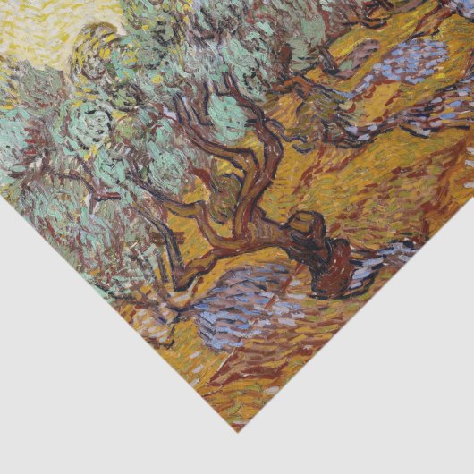 Vincent van Gogh - Olijfbomen, Gele Lucht en Zon Tissuepapier (Detail)