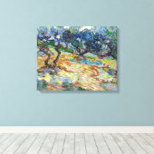 Vincent van Gogh - Olijfbomen: Helderblauwe lucht Canvas Afdruk (Insitu (Houten vloer))