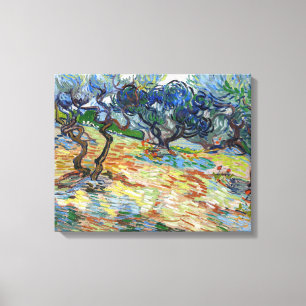 Vincent van Gogh - Olijfbomen: Helderblauwe lucht Canvas Afdruk