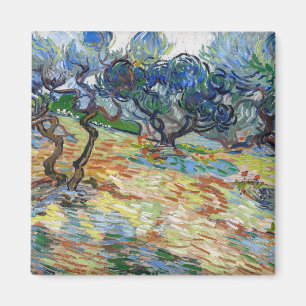 Vincent van Gogh - Olijfbomen: helderblauwe lucht Magneet