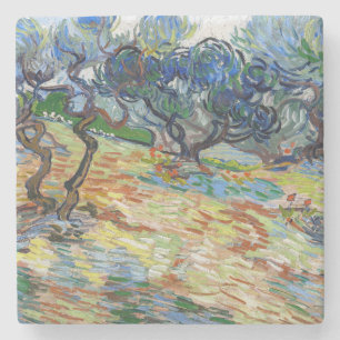 Vincent van Gogh - Olijfbomen: helderblauwe lucht Stenen Onderzetter