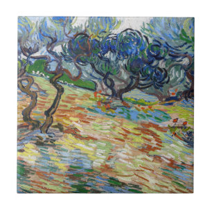 Vincent van Gogh - Olijfbomen: helderblauwe lucht Tegeltje
