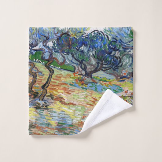 Vincent van Gogh - Olijfbomen: Heldere blauwe heme Bad Handdoek (Wasdoekje)