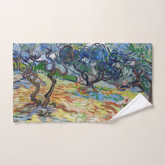 Vincent van Gogh - Olijfbomen: Heldere blauwe heme Bad Handdoek (Handdoek)
