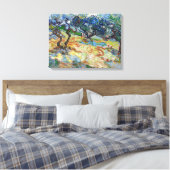 Vincent van Gogh - Olijfbomen: Heldere blauwe heme Canvas Afdruk (Insitu (Slaapkamer))