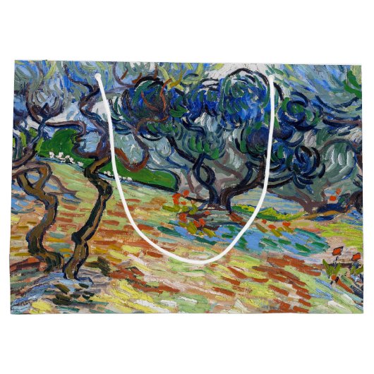 Vincent van Gogh - Olijfbomen: Heldere blauwe heme Groot Cadeauzakje (Achterkant)