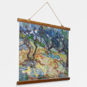 Vincent van Gogh - Olijfbomen: Heldere blauwe heme Hangend Wandkleed (Gebogen)