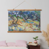 Vincent van Gogh - Olijfbomen: Heldere blauwe heme Hangend Wandkleed (Slaapkamer)