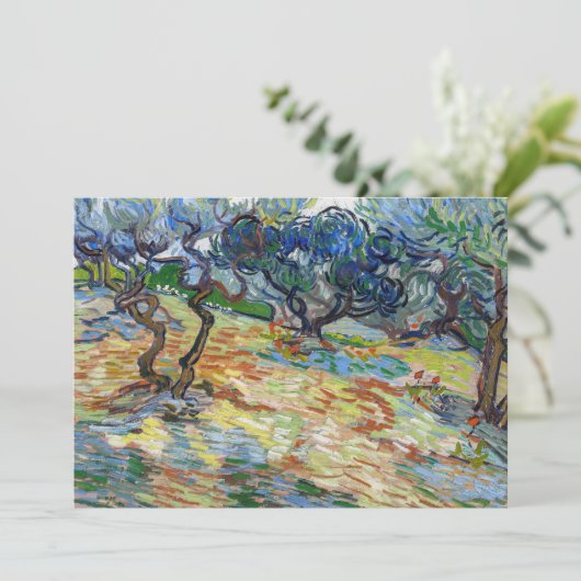 Vincent van Gogh - Olijfbomen: Heldere blauwe heme Kaart (Staand voorkant)