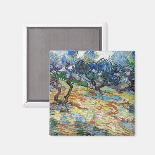 Vincent van Gogh - Olijfbomen: Heldere blauwe heme Magneet (Voorkant / Achterkant)
