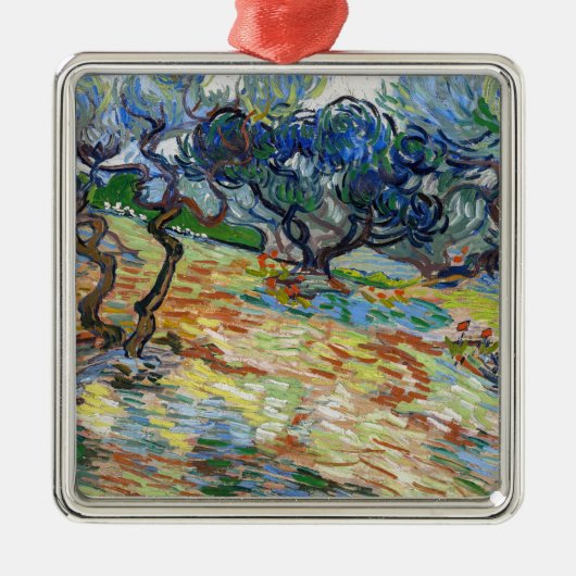 Vincent van Gogh - Olijfbomen: Heldere blauwe heme Metalen Ornament (Voorkant)