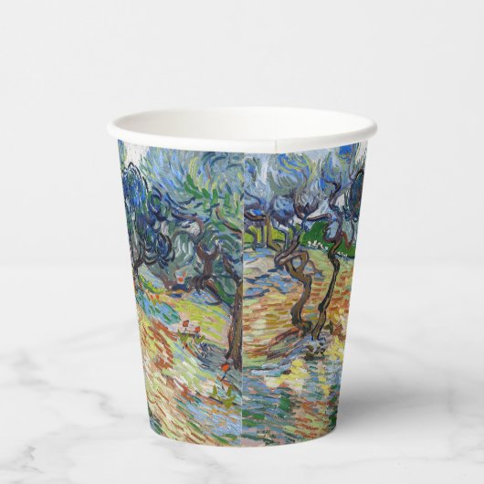 Vincent van Gogh - Olijfbomen: Heldere blauwe heme Papieren Bekers (Rechts)