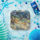 Vincent van Gogh - Olijfbomen: Heldere blauwe heme Papieren Bordje (Feest)