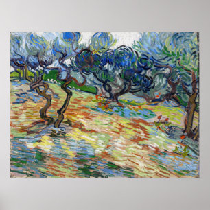 Vincent van Gogh - Olijfbomen: Heldere blauwe heme Poster