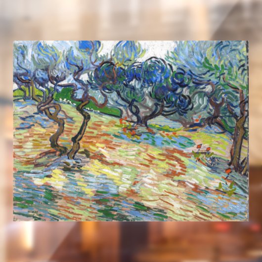 Vincent van Gogh - Olijfbomen: Heldere blauwe heme Raamsticker (Vel 2)