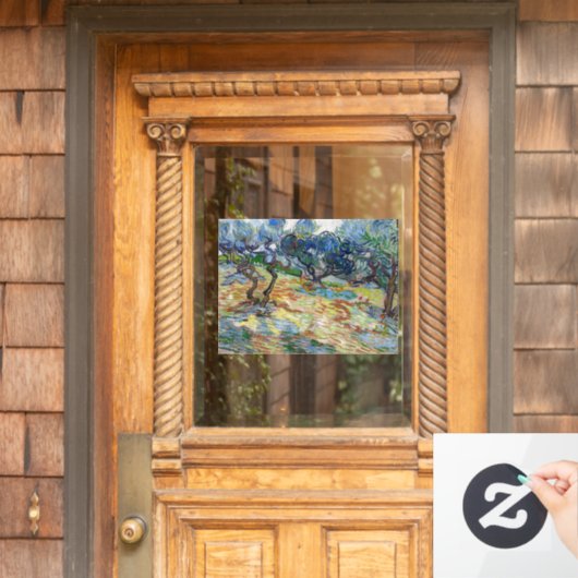 Vincent van Gogh - Olijfbomen: Heldere blauwe heme Raamsticker (Huis Deur)