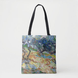 Vincent van Gogh - Olijfbomen: Heldere blauwe heme Tote Bag