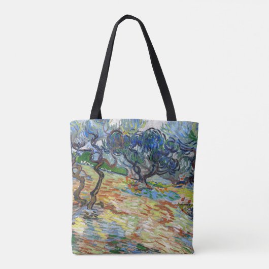 Vincent van Gogh - Olijfbomen: Heldere blauwe heme Tote Bag (Achterkant)
