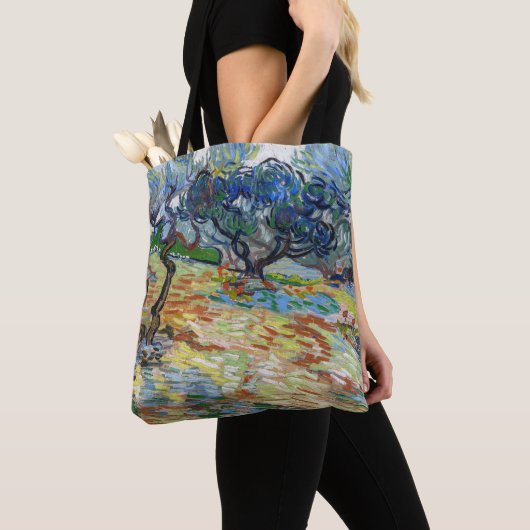 Vincent van Gogh - Olijfbomen: Heldere blauwe heme Tote Bag (Dichtbij)