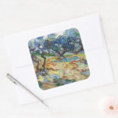 Vincent van Gogh - Olijfbomen: Heldere blauwe heme Vierkante Sticker (Envelop)
