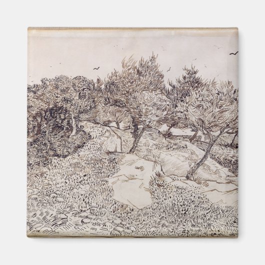 Vincent van Gogh | Olijfbomen Magneet (Voorkant)