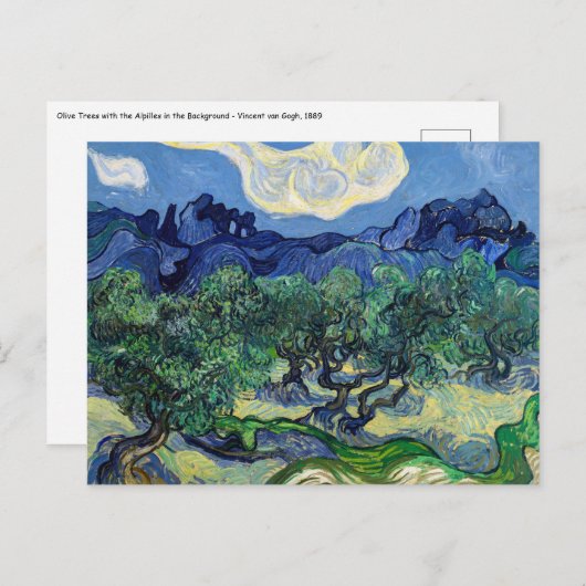 Vincent van Gogh - Olijfbomen met de Alpilles Briefkaart (Voorkant / Achterkant)