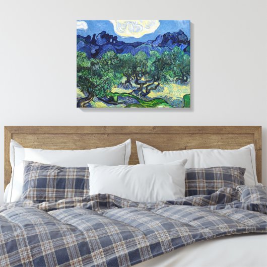 Vincent van Gogh - Olijfbomen met de Alpilles Canvas Afdruk (Insitu (Slaapkamer))