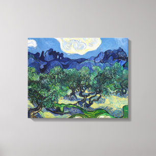 Vincent van Gogh - Olijfbomen met de Alpilles Canvas Afdruk