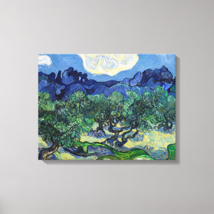Vincent van Gogh - Olijfbomen met de Alpilles Canvas Afdruk
