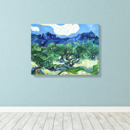 Vincent van Gogh, Olijfbomen met de Alpilles Canvas Afdruk