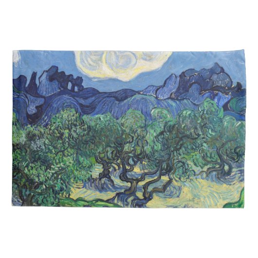 Vincent van Gogh - Olijfbomen met de Alpilles Kussensloop (Achterkant)